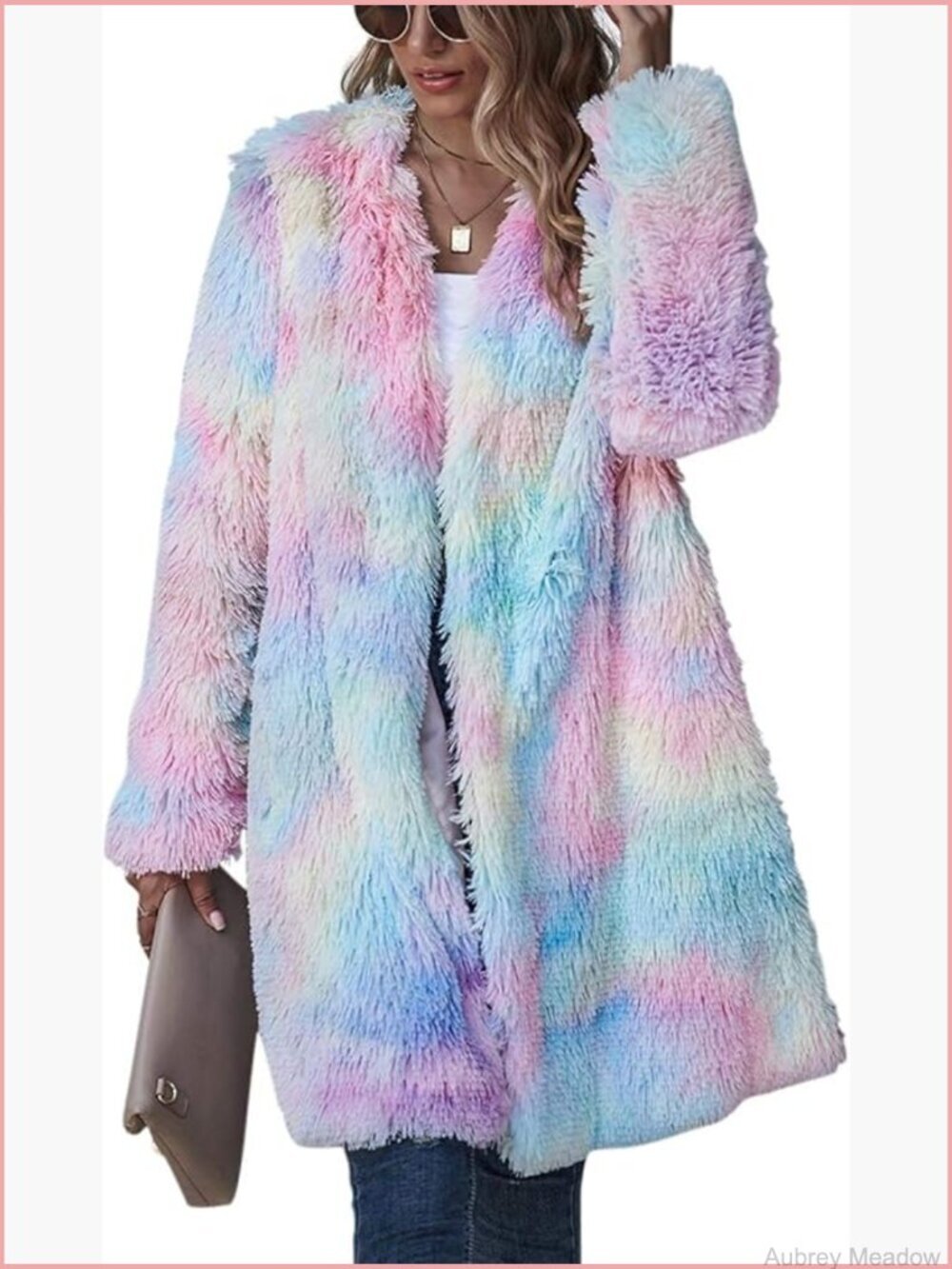 Women's Fuzzy Fleece Long Sleeve Jacket Teddy Bear Cardigan Coat